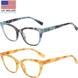 Reading Glasses Women Cat Eye Full Rim 2 piece Set Strength +1.50 new - Picture 1 of 4