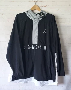 Nike Air Jordan Mens 2XL Black/ Gray/ White Anorak Windbreaker Jacket 942729 - Picture 1 of 14