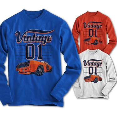 MONKEY PRINT T-shirt uomo maniche lunghe generale Lee Muscle Car Duke Charger nuova S-3XL GL1015LS