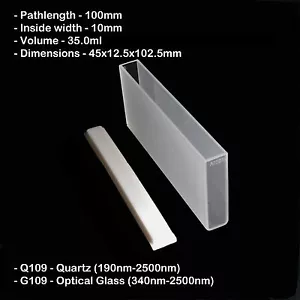 Cubeta de cuarzo Azzota® 100 mm longitud de camino, 35 ml - Imagen 1 de 1