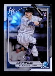 Tarjeta de béisbol Austin Wells RC 2024 Bowman cromada #15 New York Yankees - Imagen 1 de 2