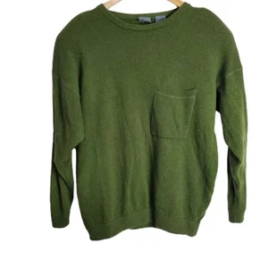Vintage 90s Liz Wear Lambs Wool Green Pullover Long Sleeve Sweater Size Large - Picture 1 of 9