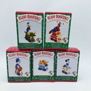 Hallmark Merry Miniatures Mickey Express Train Set Minnie Donald Pluto Goofy - Picture 1 of 7