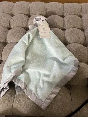 Lullaby Lane Sloth Baby Lovey 大号 25 x 25 英寸男女通用毛绒玩具安全毯 — 第 1/4 张图片