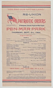 1894 Herold / Kreis Patriotische Orden GAR POSA OUAM / Bohnenbacken, Pen Mar Park - Bild 1 von 1
