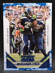 2015 Score #283 Marshawn Lynch SP Photo Variations Blue Camo - Seattle Seahawks - Picture 1 of 2