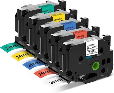 Compatible con Cinta Laminada Brother PTouch TZe 24mm 1 Pulgada TZe251 TZe451 TZe5 Foto 1 de 4