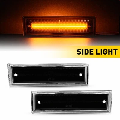 2x LED Side Marker Light Amber For GMC R1500 R2500 R3500 V1500 V2500 1987-1991 - Image 1 of 4