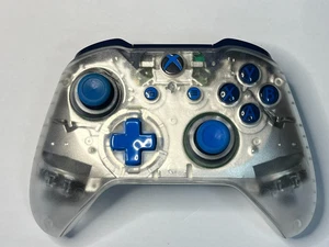 Genuine Xbox One Microsoft Controller 1708 Tested AOK Blue Clear - Picture 1 of 9