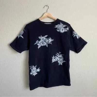 Suéter vintage JH Collectibles para mujer pequeño tejido floral manga corta abuela Foto 1 de 4