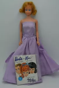 Vintage Mattel Midge Doll w/ Dress and Booklet Blonde Flip Hair 1962 Japan - Picture 1 of 10