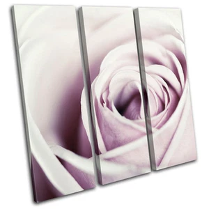 Rose Flowers Love Floral TREBLE CANVAS WALL ART Picture Print VA - Picture 1 of 1