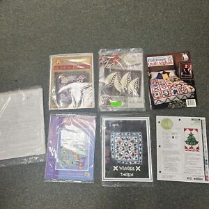 Lot Of 7 Quilt Pattern Template, Crochet, Placemats, Pillow, Ink Transfers New