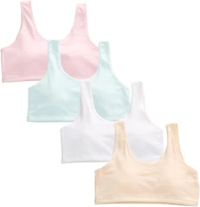 Girls Bra, 6PCS Girls Training Bra Cotton Bralette Seamless Cami Crop Bras - Picture 1 of 12