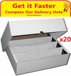 20 Cardboard 3200ct Trading Card Storage Box + Lid Holds up to 64,000 Cards NEW* - Picture 1 of 9