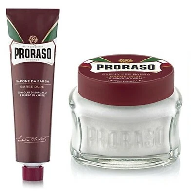 Proraso Pre-Afeitado y Crema de Afeitar Set Sándalo y Manteca de Karité Hombre Regalo Vacaciones Foto 1 de 2