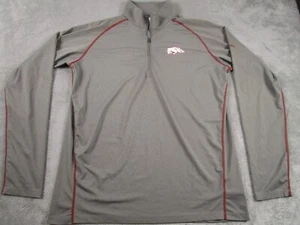Arkansas Razorbacks Sweater Mens Large Gray Columbia 1/4 Zip - Picture 1 of 9