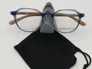 NEW PERRY ELLIS PE 409-2 NAVY CRYSTAL EYEGLASSES 49-19-140 - Picture 1 of 2