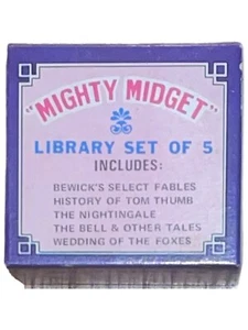 Mighty Midget Library Set of 5 Miniature Books Tom Thumb Nightingale LIKE NEW - Picture 1 of 7