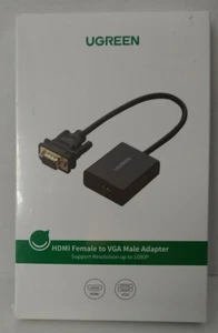 UGREEN 20694 Active HDMI to VGA Adapter with 3.5mm Audio Jack Converter - Picture 1 of 2