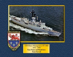 USS ELMER MONTGOMERY FF 1082 individueller personalisierter Druck US Navy Schiffe Geschenk - Bild 1 von 12