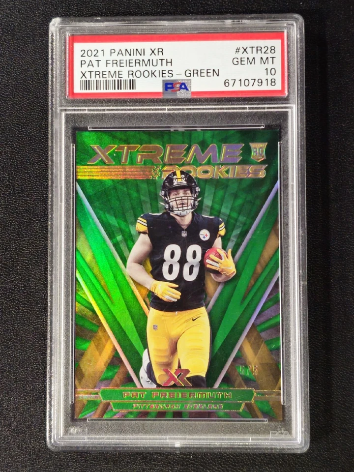 2021 PANINI XR Xtreme Rookies-Green #XTR28 Pat Freiermuth RC #5/5 Steelers 🔥 - Image 1 of 4