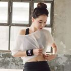 See Through Fishnet Tank Casual Crop Tops Mesh Yoga Shirt  Women's Fitness