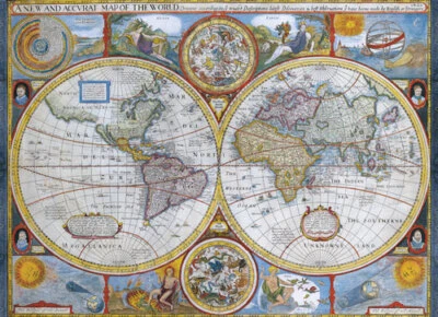 Eurographics New and Accurate Antique World Map 1000 Piece Jigsaw Puzzle By John - Image 1 of 3