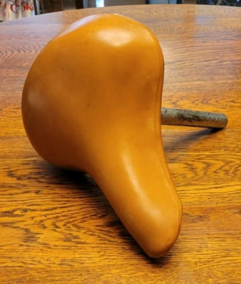 Asiento de bicicleta vintage Troxel bronceado Moscow TN buen estado y tija de sillín de 8" Foto 1 de 4