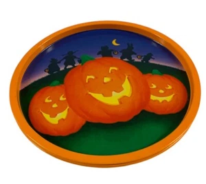 Vintage Halloween Jackolantern Hallmark Metall Tablett - Bild 1 von 2