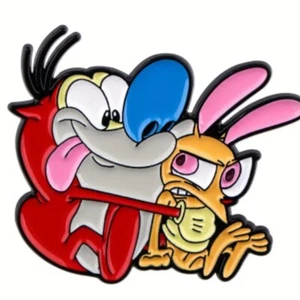 Nickelodeon Cartoons Enamel Pin - Stimpy Hugging Ren - Free AU Post - AU stock - Bild 1 von 2