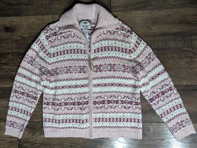 Suéter Tiara Internacional Rosa Cremallera Tejido Mujer Talla L Patrón Navidad Foto 1 de 4