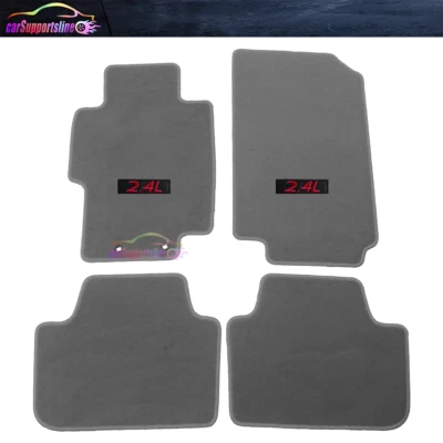 Alfombrillas de nailon grises aptas para 04-08 Acura TSX 4 piezas con rojo 2,4 L Foto 1 de 2