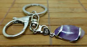Porte clé double en AMETHYSTE pierre naturelle lithotherapie reiki spiritualité - Picture 1 of 3