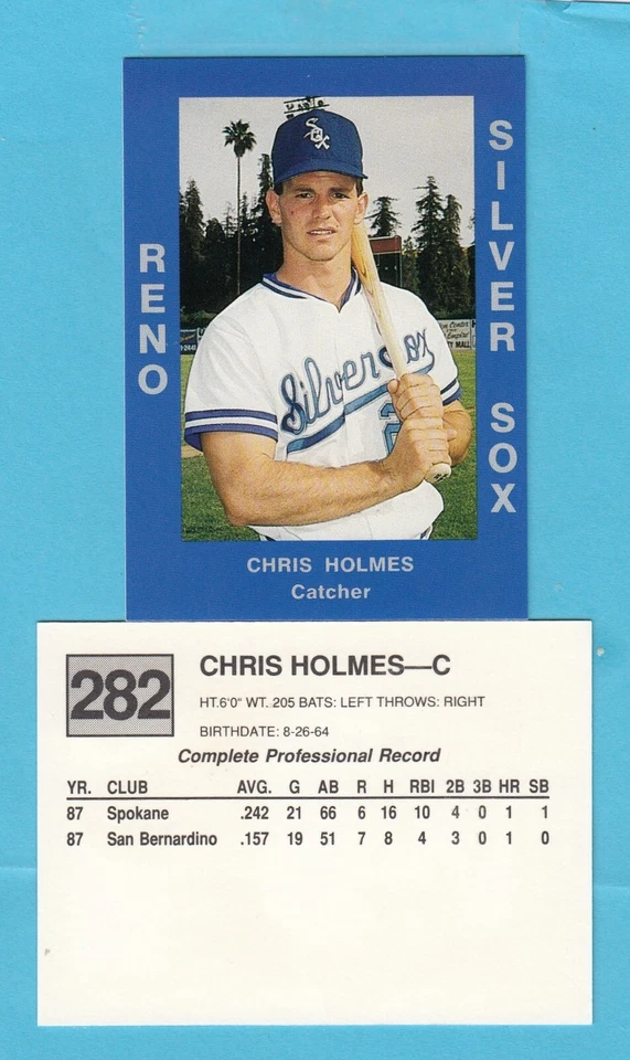 1989 Reno Silver Sox #282 Chris Holmes -- Box 190 - Image 1 of 1