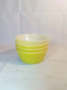Lote De 4 Cuencos De Colección Anchor Hocking Fire King Amarillo Limón 5" - Imagen 1 de 8