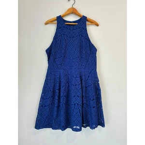 Mossimo Womens Dress XXL Blue Lace Sleeveless Party Cocktail Fit Flare - Picture 1 of 8