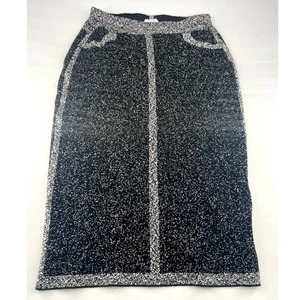 Milano Pencil Skirt Womens Medium Black Midi Career Workwear Stretch Business - Picture 1 of 9