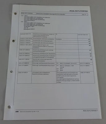 E-Schaltplan Mercedes-Benz W204 Unidad de Control Dc / Ac-Wandler Stand 12/2010 - Imagen 1 de 2