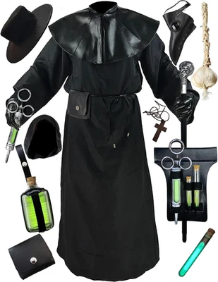 Absolute Vibe Plague Doctor Disfraz Capa Bata Halloween Accesorios Medieval Monje Pri Foto 1 de 4