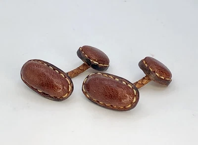 Gemelos Vintage Cuero Marrón Vaquero Occidental Cosidos a Mano -RAROS- Argentina Foto 1 de 4