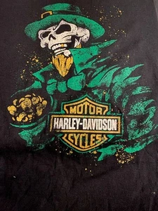 Harley Davidson St. Patrick’s Day Irish Skull LS BLACK T Shirt Men’s 2XL NWOT - Picture 1 of 3