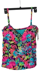 Kenneth Cole Floral Tankini Top Floral Colorful Plus 2x - Picture 1 of 10