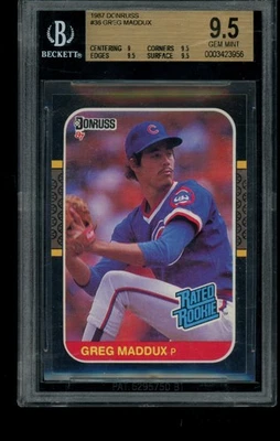 Greg Maddux - 1987 Donruss  RC - BGS 9.5 - GEM MINT  - HOF GOAT - Image 1 of 2