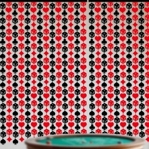 Casino Red Diamond Poker Regenvorhang für Party Feier Dekoration - Picture 1 of 6