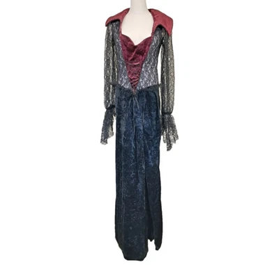 InCharacter Black Lace & Velvet Ren Fair Dress L Vampire Witchy Gothic Halloween - Image 1 of 4