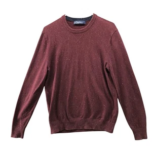 Gap Cotton Cashmere Sweater Mens M Burgundy Speckled Crewneck Pullover Wine - Picture 1 of 8
