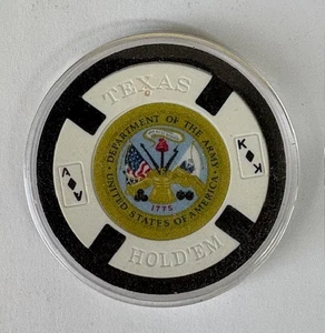 DEPARTMENT OF THE ARMY Poker Chip GOLF BALL MARKER CARD GUARD ENCAPSULATED - Picture 1 of 2