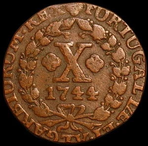 Portugal 10 Reis 1744 Joao V KM# 227 8688 - Picture 1 of 2