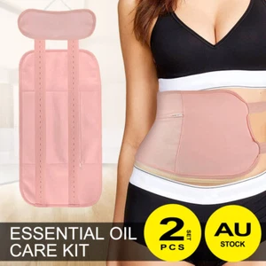 Castor Oil Pack 2pcs Set Compress Reusable Wrap Belt Inflammation Toxin Remover - Picture 1 of 11